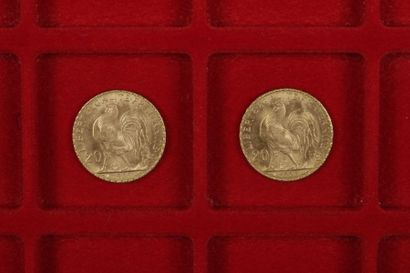 null 2 pièces de 20 Francs en or. Type Coq. 1908 - 1909.

Frais acheteur = 8% HT