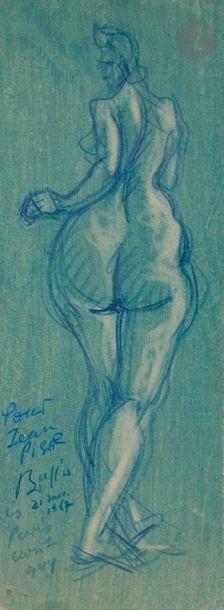 null Brassaï (Gyula Halasz, dit) (1899-1984) 
Nu de dos, 1944.
Dessin au crayon bleu...