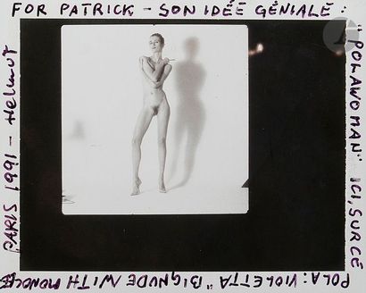 null Helmut Newton (1920-2004)
Violetta. Big nude with monocle, Paris, 1991.
Polaroid...