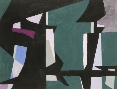 null Ézéquiel BAROUKH [égyptien] 
(1909-1984)
Figures, 1951
Gouache.
Datée en haut...