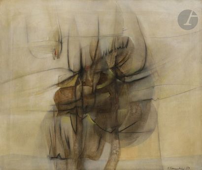 null Edoardo FRANCESCHINI [italien] (1928-2006)
Composition, 1959
Huile sur toile.
Signée...