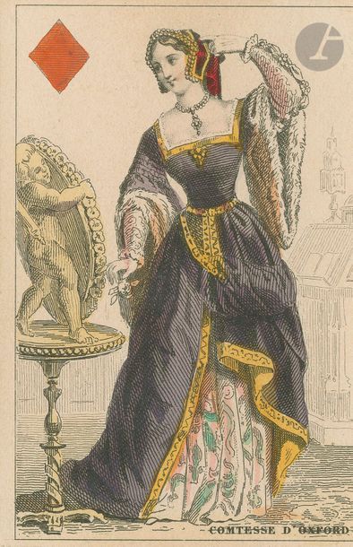 null Cartes parisiennes, Costumes historiques anglais, O. Gibert, 1856 ; 52/52 cartes;...