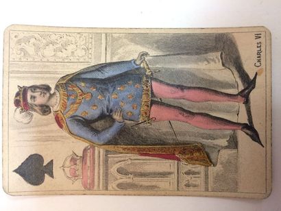 null Jeu des rois de France : Grimaud, Paris, c.1856 ; 52/52 cartes ; gravure sur...