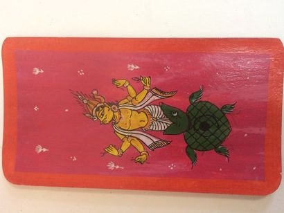 null Ganjappa rectangulaire : Orissa, 1982 ; 144/144 cartes peintes à la main ; 111...