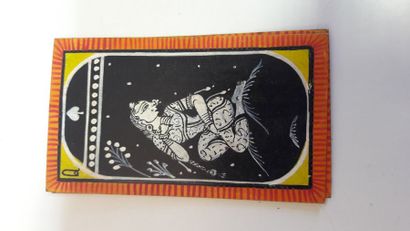 null Shri Krishna Playing Cards: Radha (?), Inde, c.1990 ; petites cartes peintes...