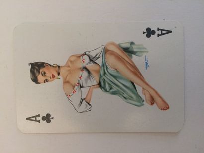 null Jeu « Darling », Bilefelder Spielkarten, 1958, dessin Dillinger, pin-ups cinéma,...