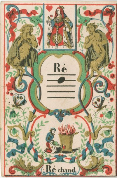null Jeu de cartes musical : Pierre Bobœuf, Paris, 1840 ; chromolithographie, 32/32...