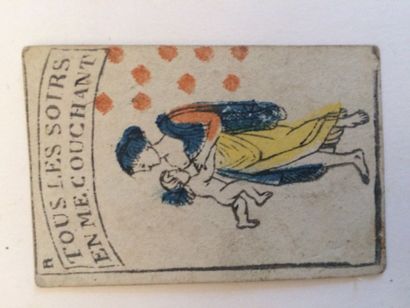 null Jeu de demandes et réponses : anonyme, France, c. 1815/20 ; 22/32 cartes, litho...