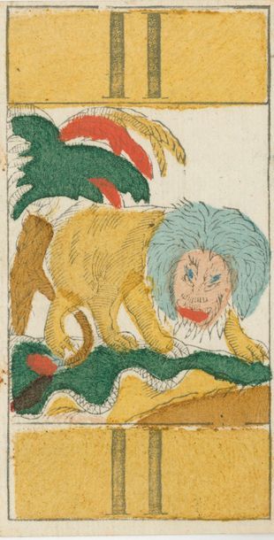 null Tarot animalier belge : G.L. Timmermann, Lübeck, c.1800 ? ; gravure sur bois...