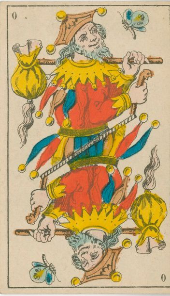 null Tarot "italien" 2 têtes : Gaudais, Paris, c.1880 ; 78/78 cartes. TBE. 