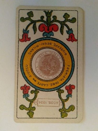 null Tarocco piemontese : Giuseppe Beghi, Milan, 1924 ; 78/78 cartes ; timbres fiscaux...