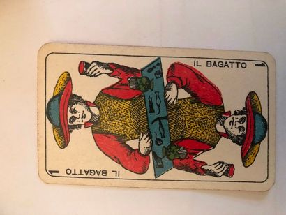 null Tarot piémontais : Faustino Solesio, Gênes, 1957 ; 77/78 cartes ; timbre Republica...