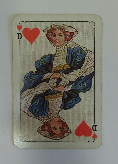 null Patience à fig. romantiques n° 204 : Lattmann (?), vers 1910 ; 52/52 cartes...