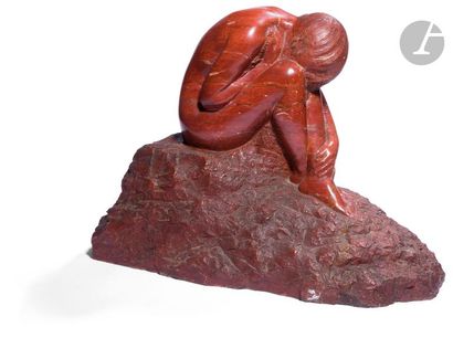 null *Naoum Lvovitch ARONSON (1872-1943)
Salomé, 1923
Sculpture en marbre rouge,...