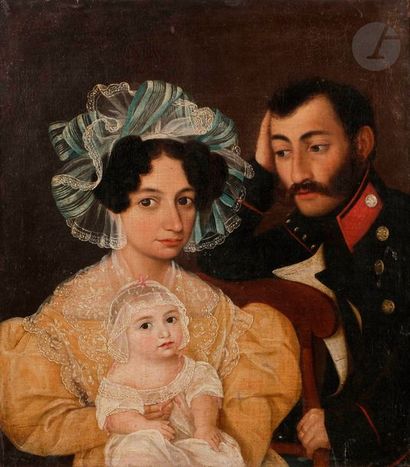  Pimen Nikititch ORLOV (1812-1865) [attribué à] Portrait de la famille Vuytch, 1831...
