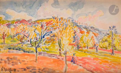 null *Nicolas Alexandrovitch TARKHOFF (1871-1930)
Le printemps à Orsay
Aquarelle...