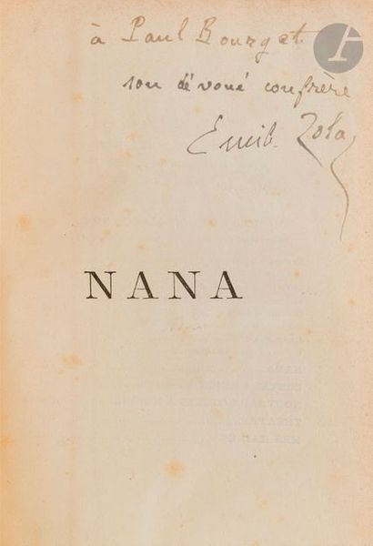 null ZOLA (Émile).
Nana.
Paris : G. Charpentier, 1880. — In-18, 184 x 116 : (2 ff.),...