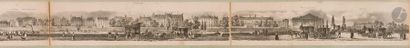  [PANORAMA]. [Panorama de Paris. Quais de scènes, rive droite]. S.l., vers 1830....