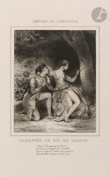 [DEVÉRIA (Achille)]. Contes de La Fontaine. [Paris, 1830]. — Suite de 12 planches,...