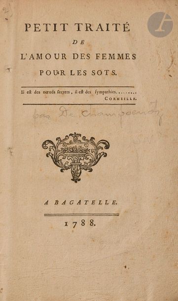 null [PROSTITUTION].
Ensemble de 6 brochures des XVIIe et XVIIIe siècles sur la prostitution...