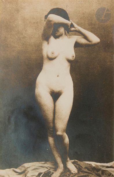  [PHOTOGRAPHIE] NADAR. Mariette nue. Paris, 1855 — Contretype du début du XXe siècle,...