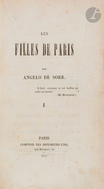 SORR (Angelo de).
Les Filles de Paris.
Paris...