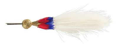 null Aigrette de colonel en plumes. 
Embase en plumes bleu et rouge et olive de fantaisie...