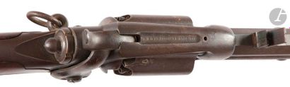 null Carabine revolver Colt, cinq coups, modèle 1855, calibre 56. 
Canon rond avec...