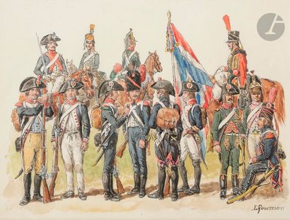 null Lucien ROUSSELOT (1900-1992) 
- L’Armée du Rhin, vers 1796
- L’Armée d’Italie,...