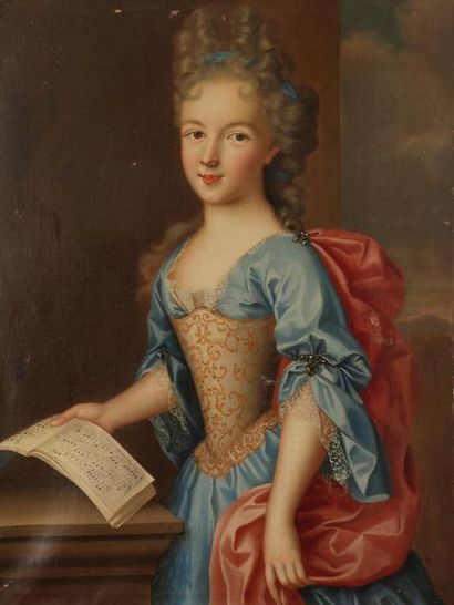 null École FRANCAISE vers 1680, 

entourage de Pierre MIGNARD

Jeune fille tenant...