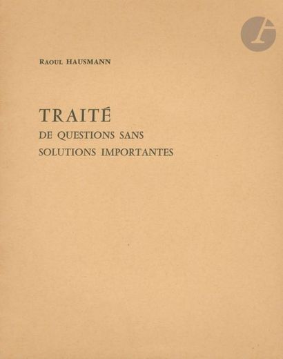 HAUSMANN, RAOUL (1886-1971) Traité de questions...