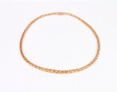 null Collier en or 18K (750), articulé de maillons palmier en chute. Poids : 18 ...