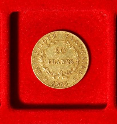 null 1 pièce de 20 Francs en or. Type Napoléon 1er Non Lauré. An 13, dans un sachet...