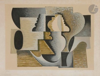 null Serge CHARCHOUNE [russe] (1888-1975)
Composition cubiste
Lithographie en couleurs.
Épreuve...