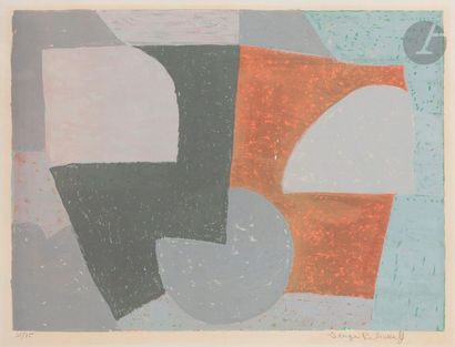 null Serge POLIAKOFF (1900-1969)
Composition grise, rouge et verte, 1954
Lithographie...