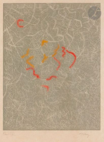 null Mark TOBEY [américain] (1890-1976)
Composition
Eau-forte et aquatinte en couleurs.
Épreuve...