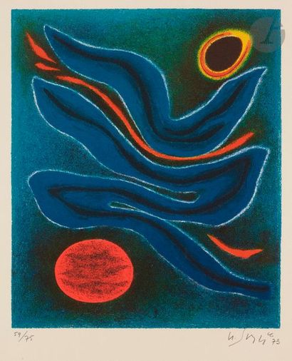 null Gustave SINGIER (1909-1984)
Mouvements, 1973
Lithographie en couleurs.
Épreuve...