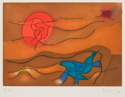 null Gustave SINGIER (1909-1984)
Soleil rouge ou soleil de sable, 1978
Eau-forte...