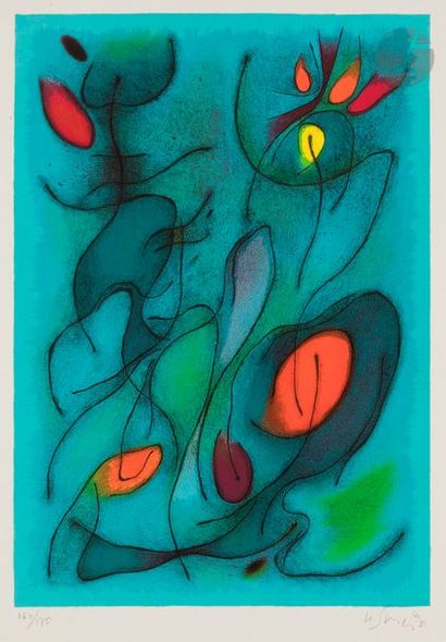 null Gustave SINGIER (1909-1984)
Composition, 1981
Lithographie en couleurs.
Épreuve...