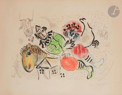 null Marc CHAGALL (1887-1985)
Le Cirque ambulant, 1969
Lithographie en couleurs.
Épreuve...