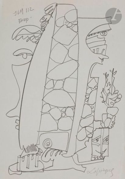 null Charles LAPICQUE (1898-1988)
Compositions, 1973
3 crayons.
Signés, 2 datés.
30...