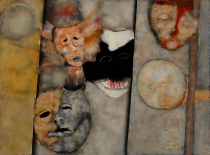 null Paul RAMBIÉ (né en 1919)
Les Masques, 1974
Huile sur isorel.
Signée en bas à...