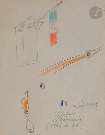 null Charles LAPICQUE (1898-1988)
Sujets divers, vers 1945-46
7 crayons.
Signés ou...