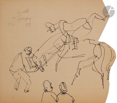 null Charles LAPICQUE (1898-1988)
Études de chevaux, 1950
4 encres.
3 signées, l'une...
