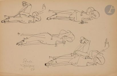 null Charles LAPICQUE (1898-1988)
Études de chevaux, 1950
4 encres.
3 signées, l'une...