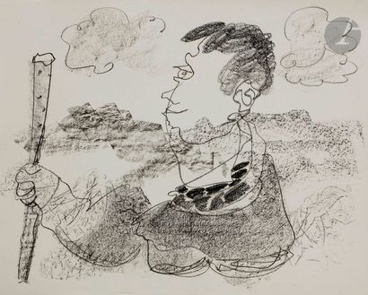 null Charles LAPICQUE (1898-1988)
Le Pèlerin
Fusain.
Non signé.
40 x 48 cm