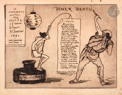 null Henri Guérard (1846-1897) 
Invitations to the Dentu dinners (1st, 2nd, 4th and...
