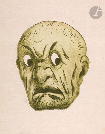 null Henri Guérard (1846-1897) 
Masque japonais, la peur. Avant 1888. Eau-forte et...