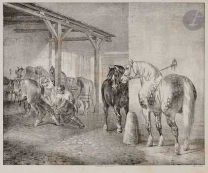 null Théodore Géricault (1791-1818) 
Horses of Auvergne; Horses of Ardennes; Horse...