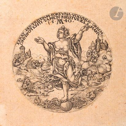 null Master A. S. (16th century
) La Fortune. 1540. Burin. Diameter 51. Brulliot...